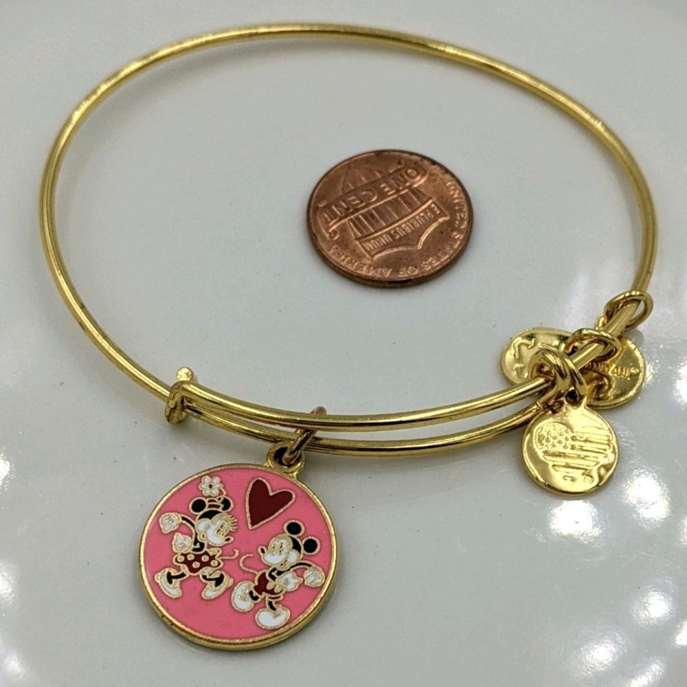 Alex Ani Gold Disney Mickey Minnie Love Bracelet
